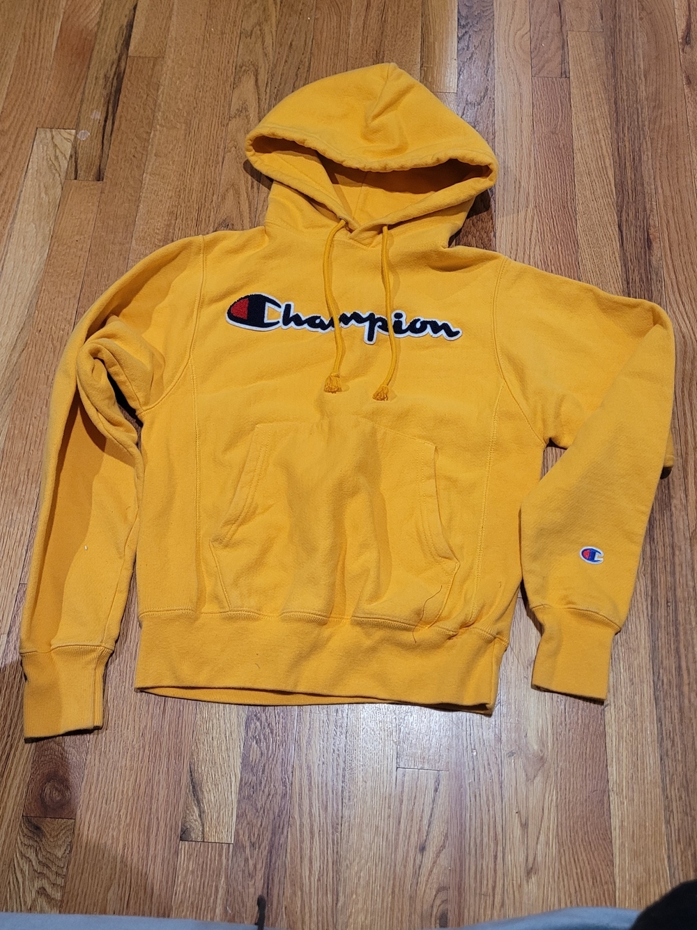 Champion Men's Golden Yellow Pullover Hoodie